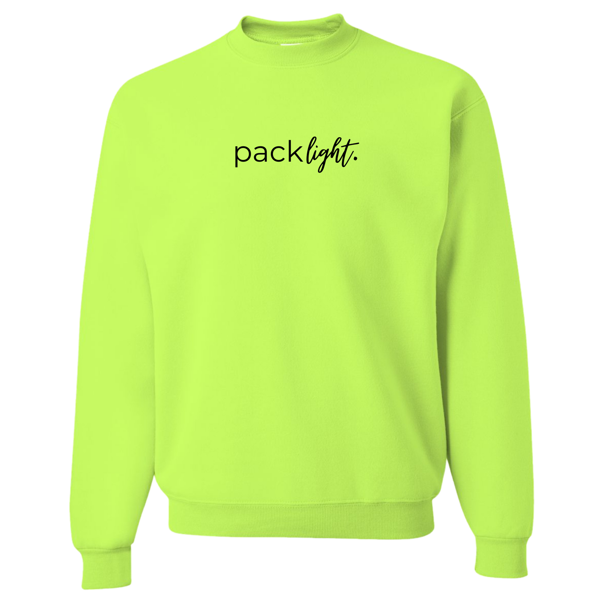 sol rise essentials neon green crewneck sweatshirt pack light affirmation mental health 