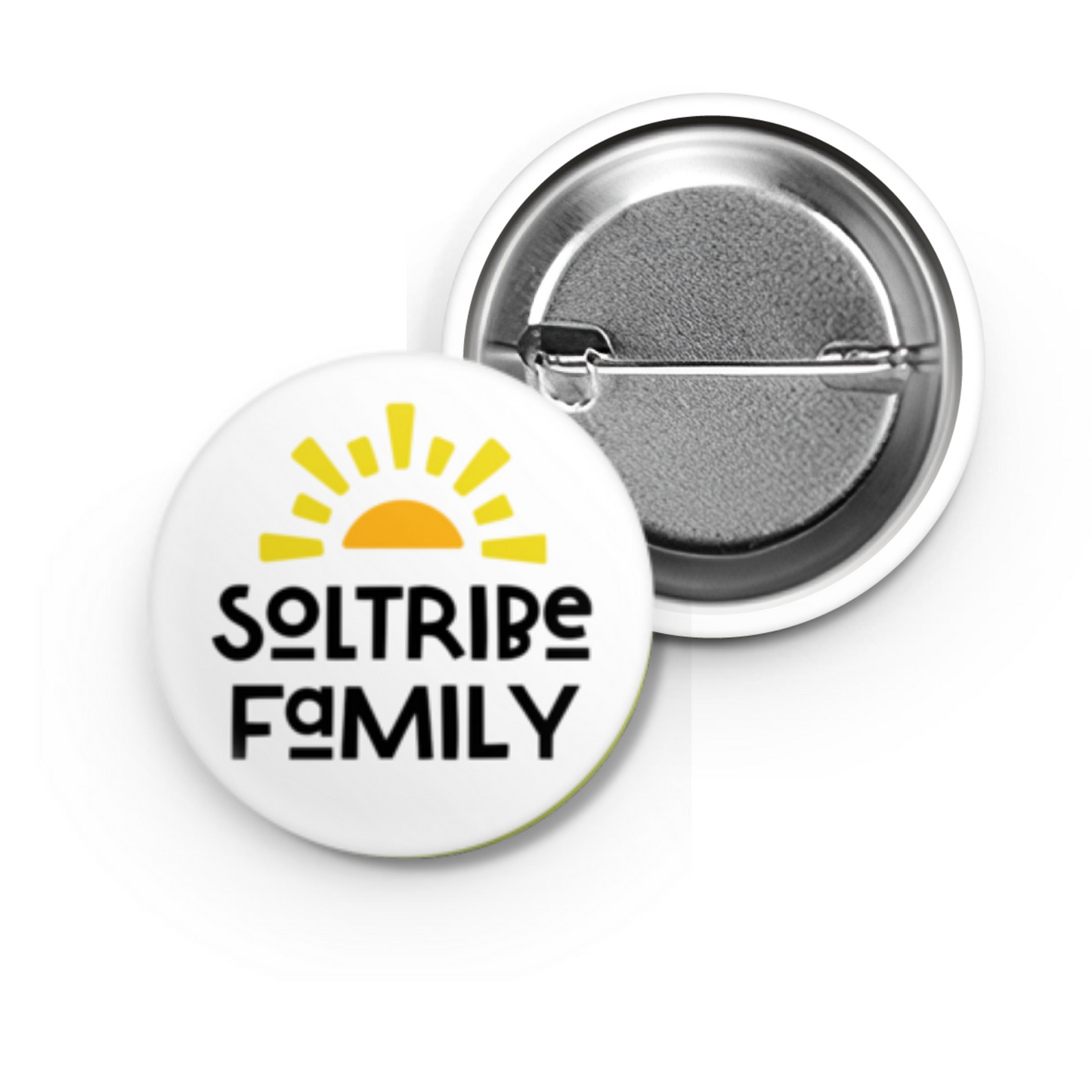 soltribe family sol rise essentials mental health merch and apparel pin button back 