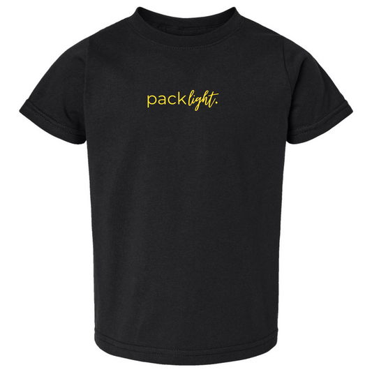 toddler pack light tee shirt tshirt sol rise essentials black gold yellow mental health merch apparel kids youth